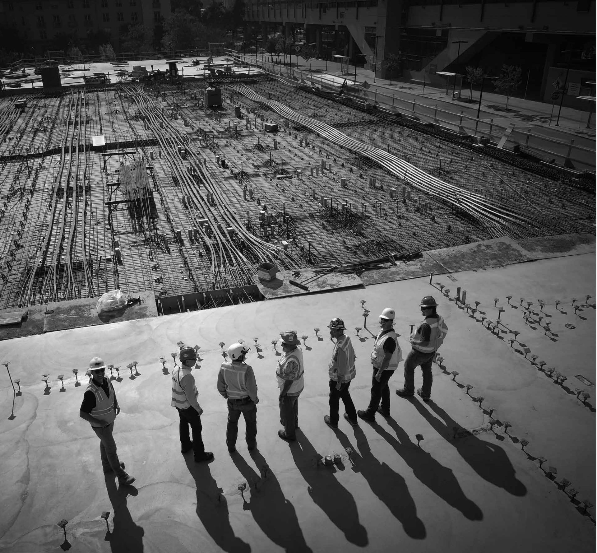 ROCA supervisors on a slab under construction